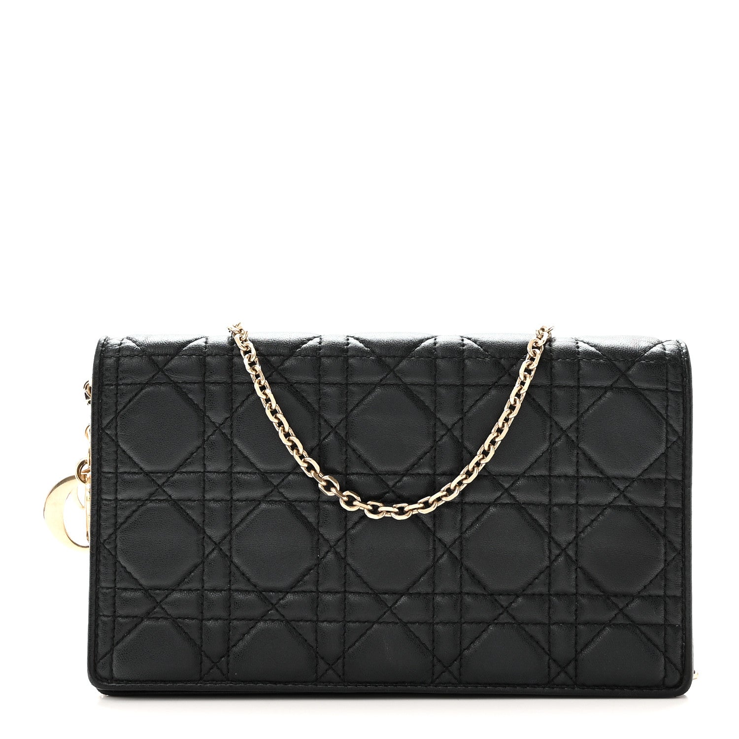 Christian Dior Lambskin Cannage Lady Dior Pouch Black 1 of 11