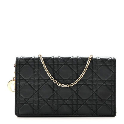 Christian Dior Lambskin Cannage Lady Dior Pouch Black 1 of 11