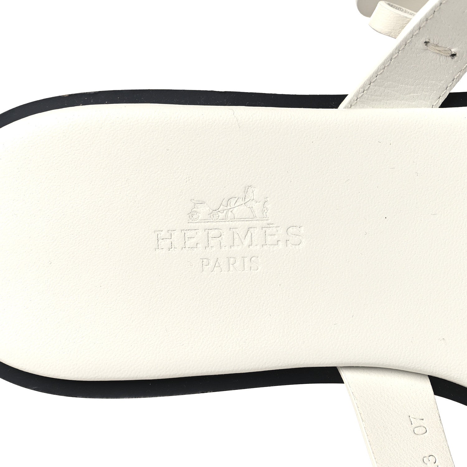 Hermes Calfskin Perforated Hera Sandals 36 White 9 of 9