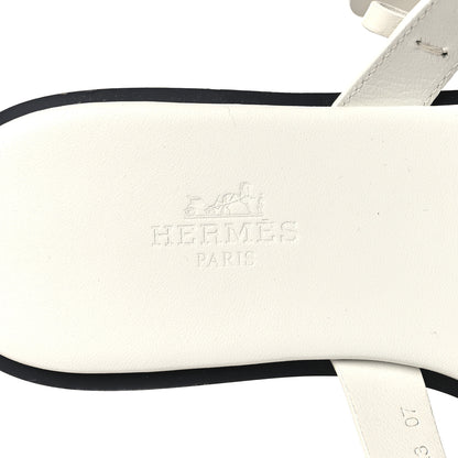 Hermes Calfskin Perforated Hera Sandals 36 White 9 of 9