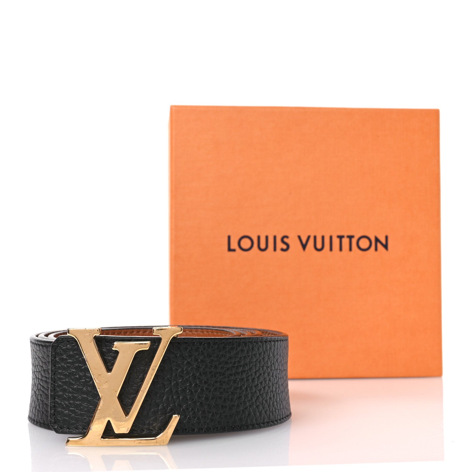 Louis Vuitton Taurillon Calfskin 30mm LV Initiales Reversible Belt 100 40 Black 7 of 7