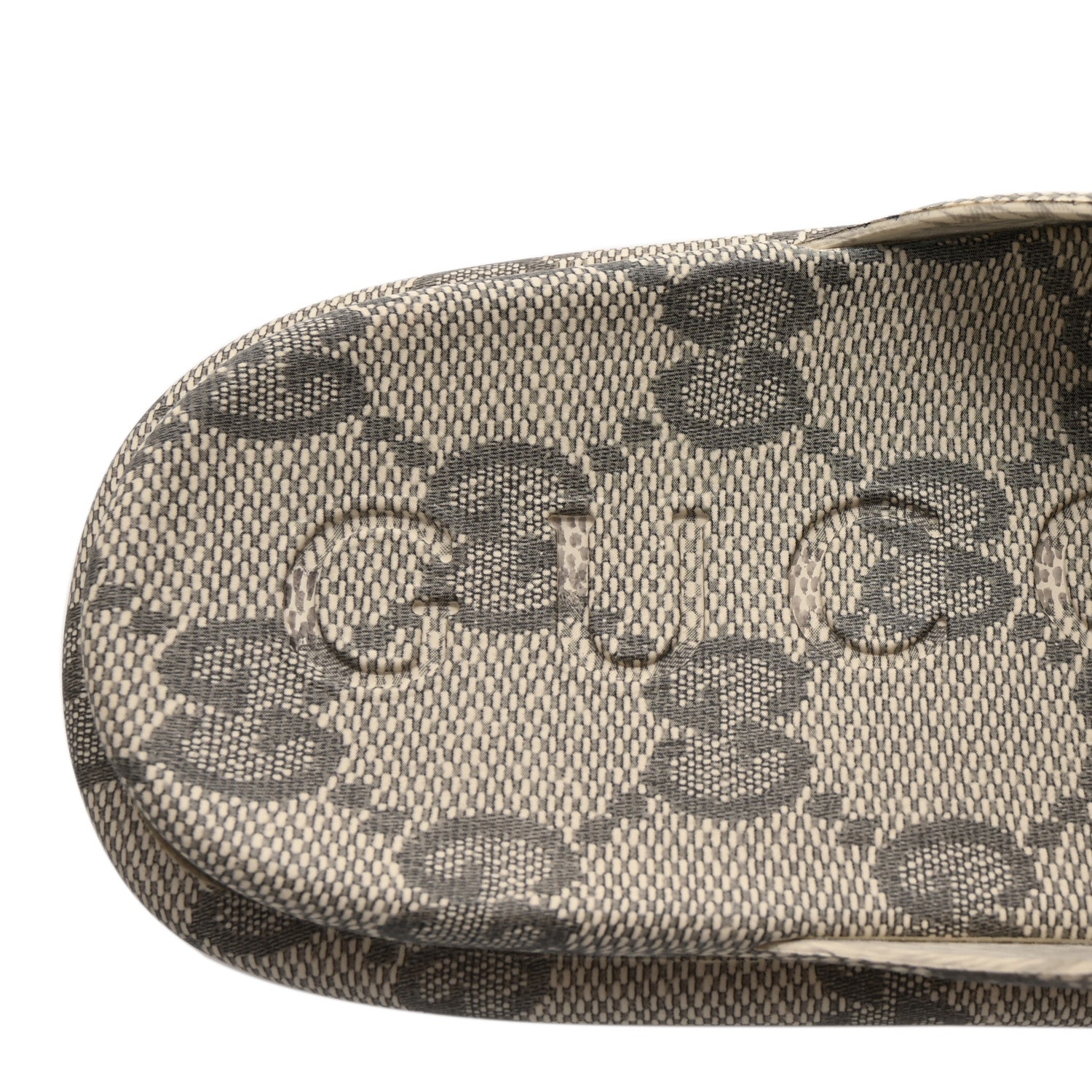Gucci Cubic Rubber GG Monogram Womens Interlocking G Platform 42mm Slide Sandals 39 Beige Ebony 8 of 9