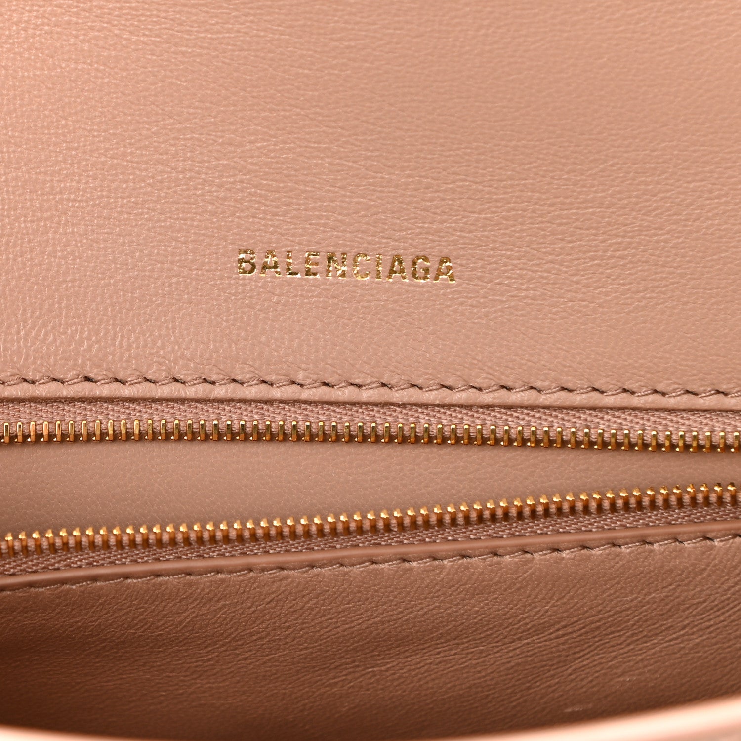 Balenciaga Shiny Calfskin Crocodile Embossed Small Hourglass Top Handle Bag Nude Beige 6 of 8