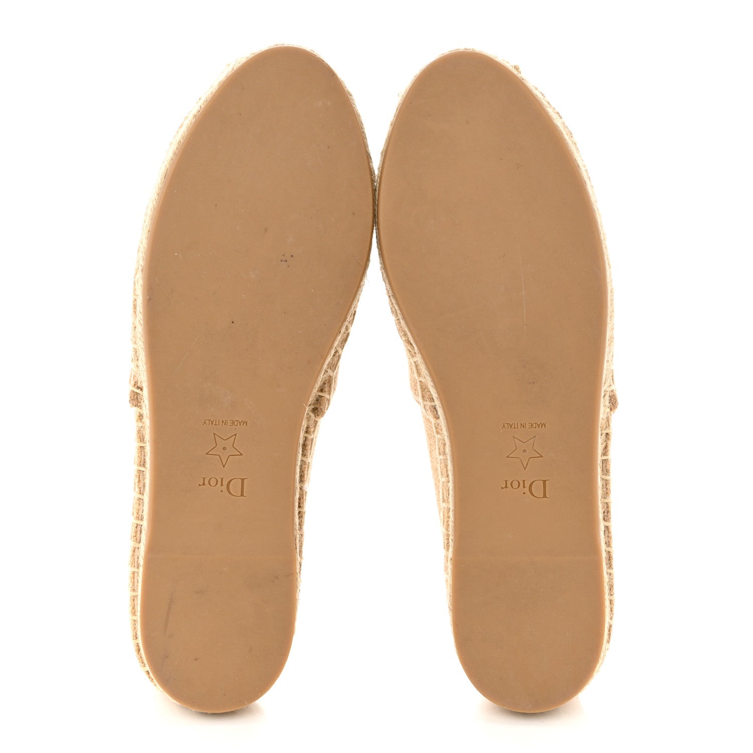 Christian Dior Canvas Embroidered Granville Union Motif Espadrille 36.5 Beige 5 of 8