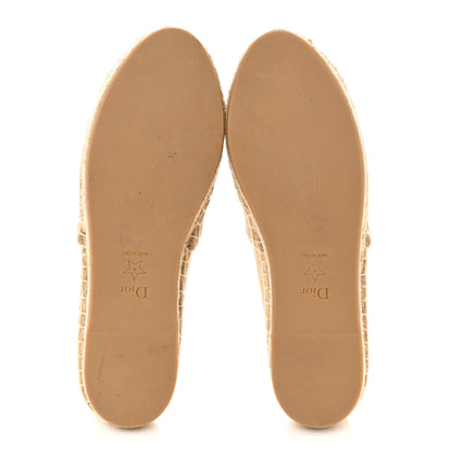 Christian Dior Canvas Embroidered Granville Union Motif Espadrille 36.5 Beige 5 of 8