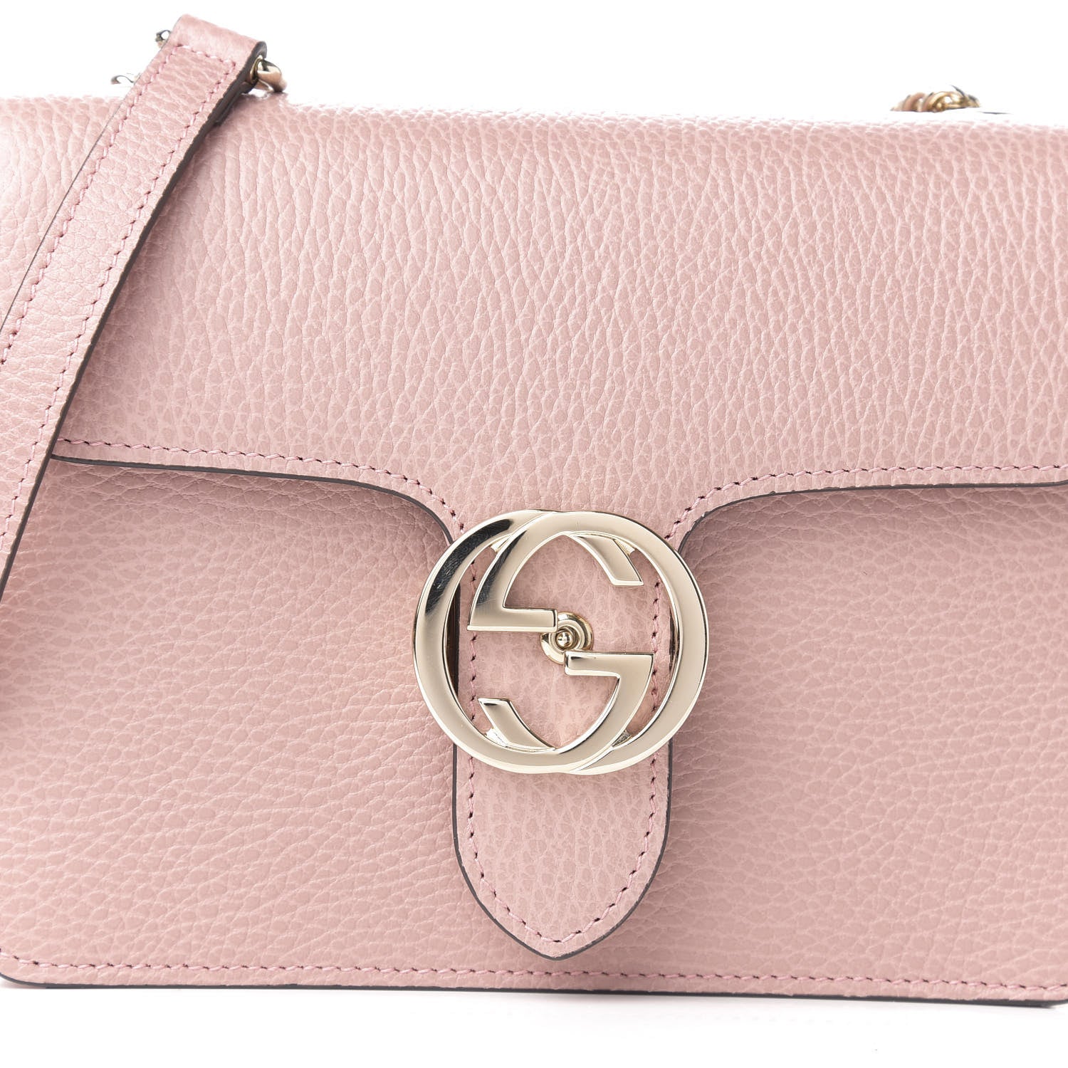Gucci Dollar Calfskin Small Interlocking G Shoulder Bag Soft Pink 11 of 11