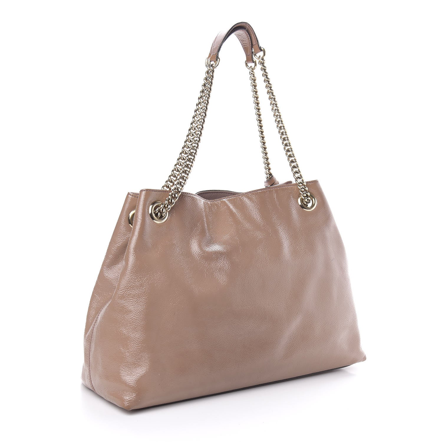 Gucci Patent Medium Soho Chain Shoulder Bag Dark Cipria 3 of 12