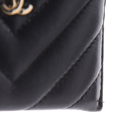 Chanel Lambskin Chevron Quilted Card Holder Black 9 of 10