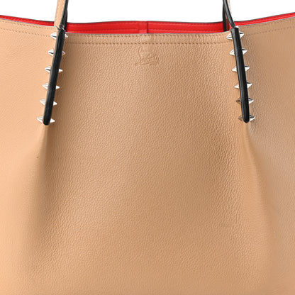 Christian Louboutin Calfskin Spiked Large Cabarock Shopper Tote Fennec 7 of 15
