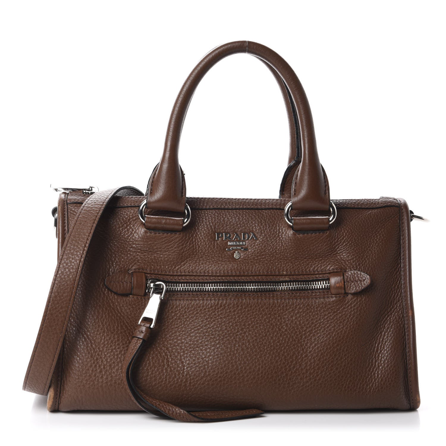 Prada Vitello Daino Shopping Satchel Palissandro 1 of 21