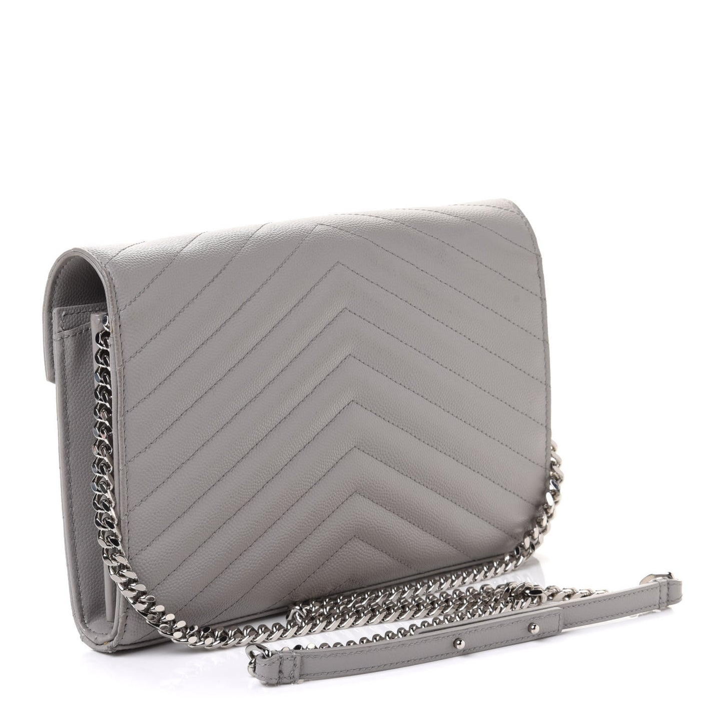 Grain De Poudre Matelasse Chevron Monogram Chain Wallet Souris