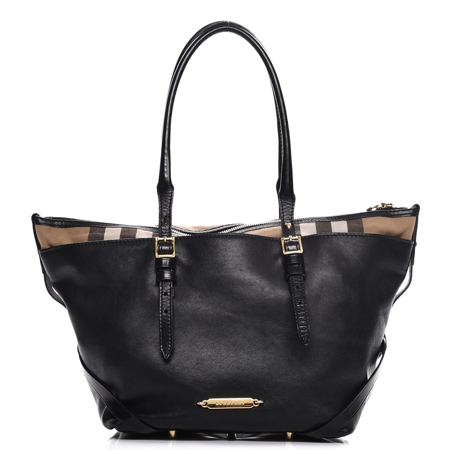 Calfskin House Check Small Salisbury Tote Black