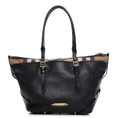 Burberry Calfskin House Check Small Salisbury Tote Black 1 of 19