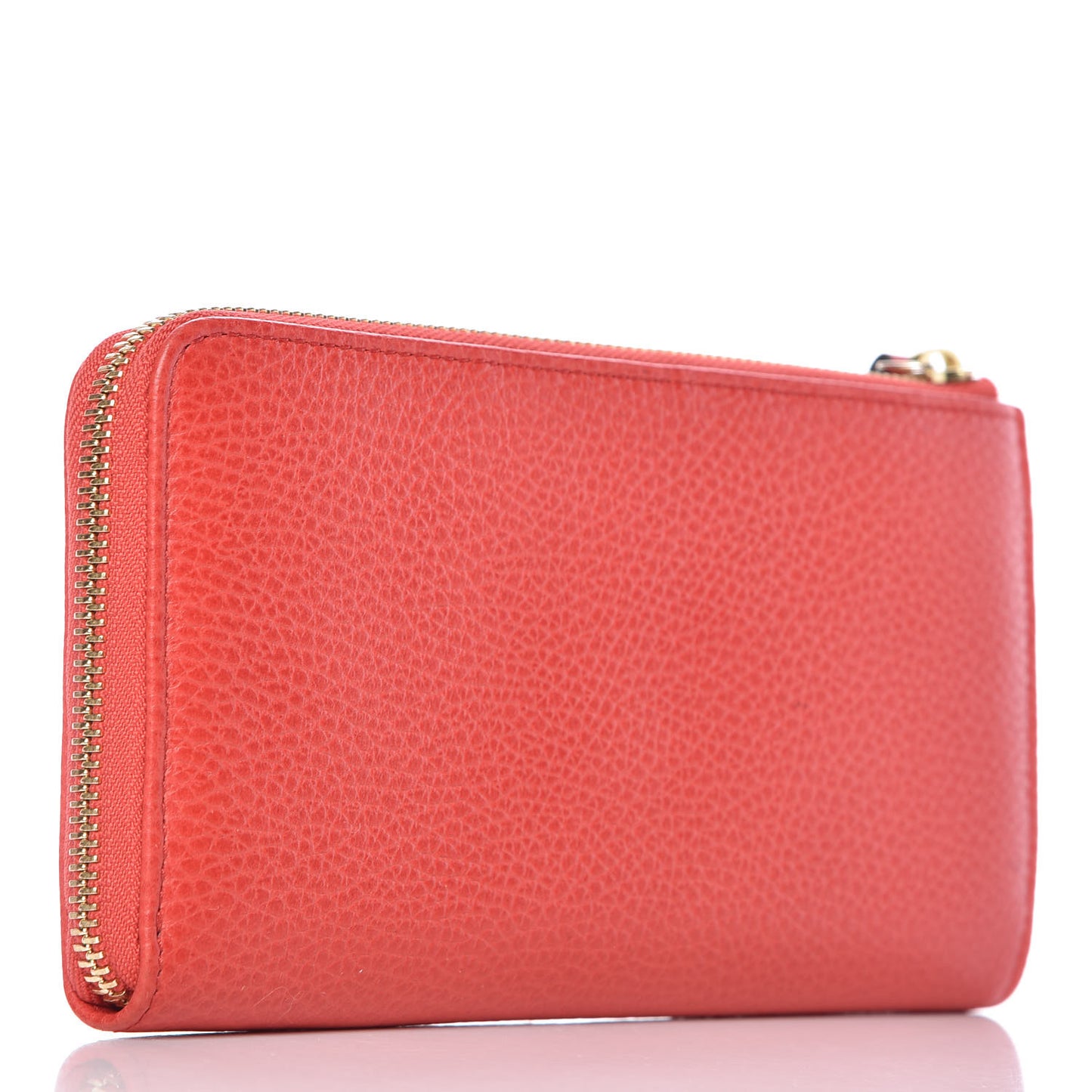 Pebbled Calfskin Donna Long Wallet Red