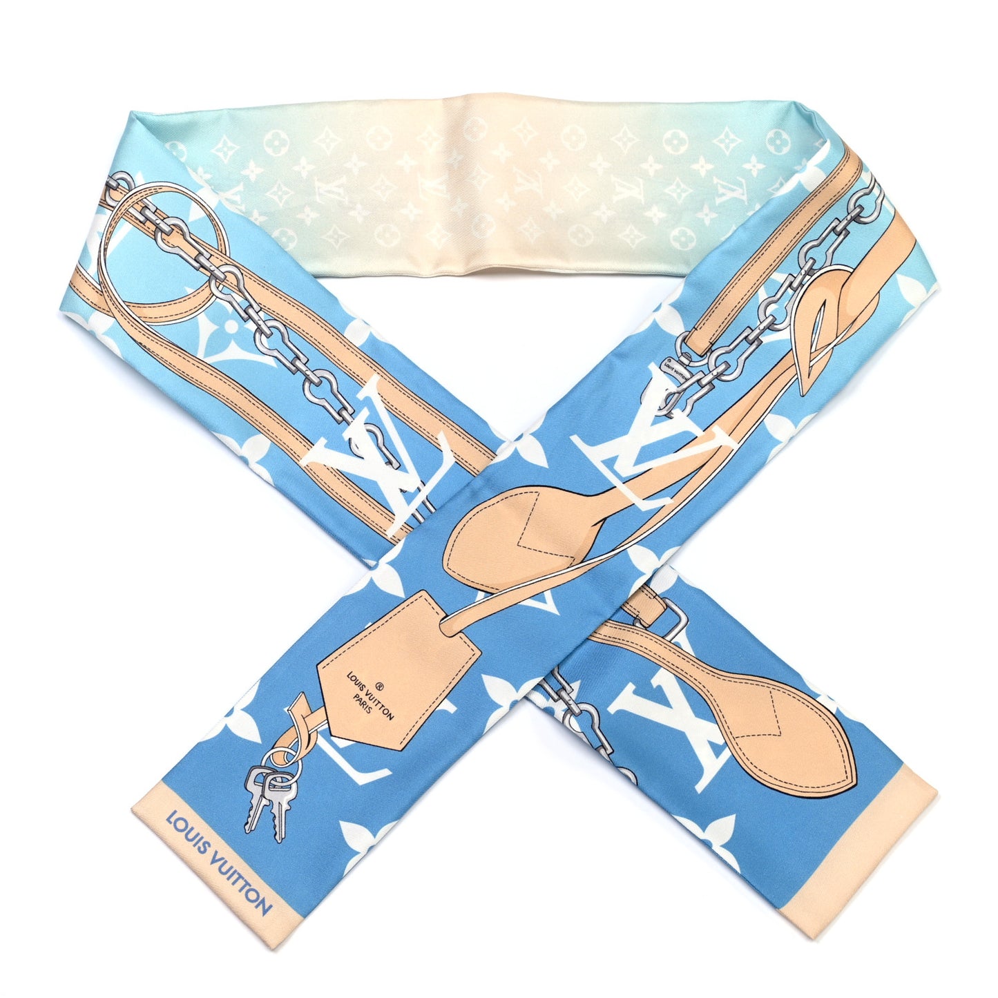 Silk Monogram Gradient By The Pool Bandeau Blue