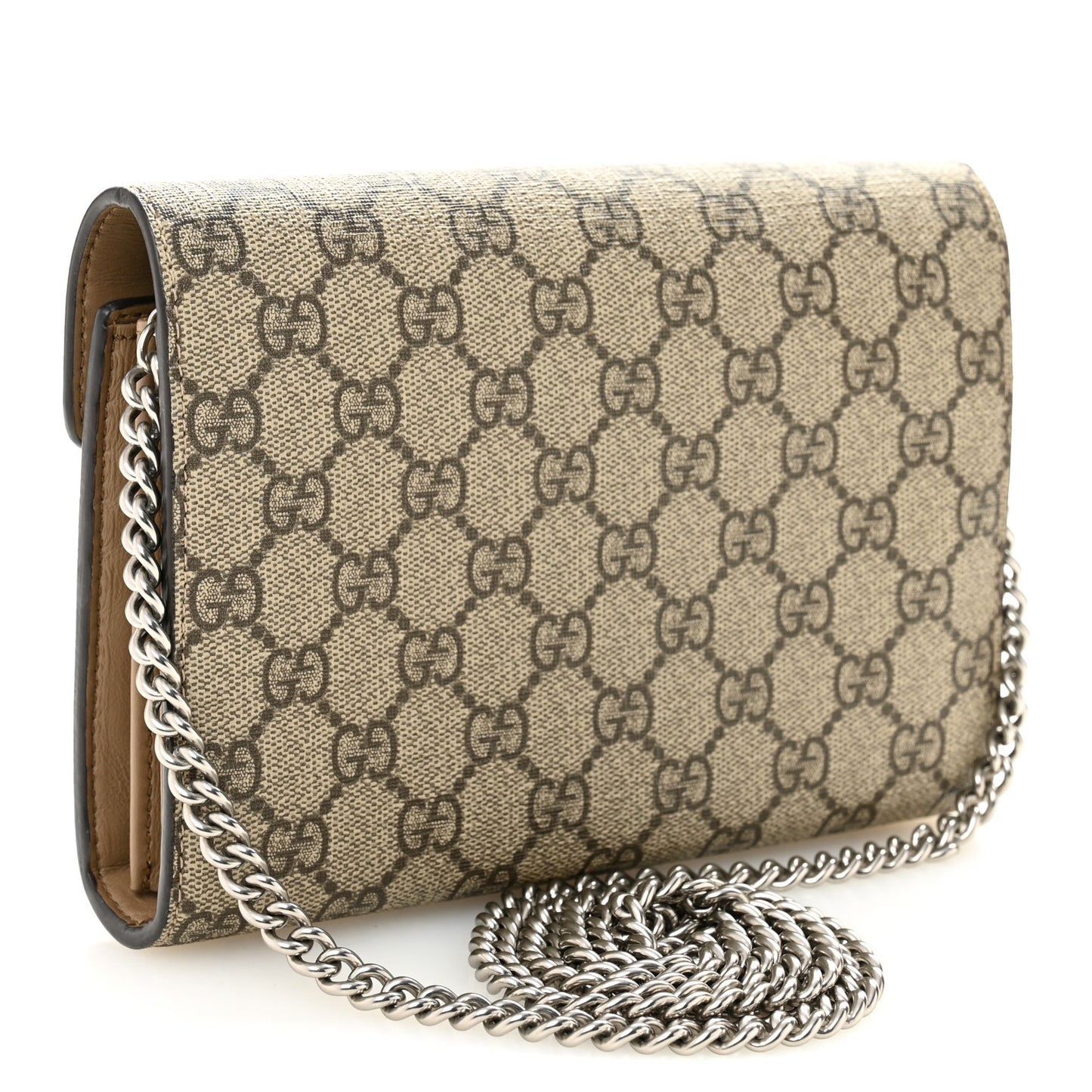 GG Supreme Monogram Mini Dionysus Chain Wallet Beige Taupe