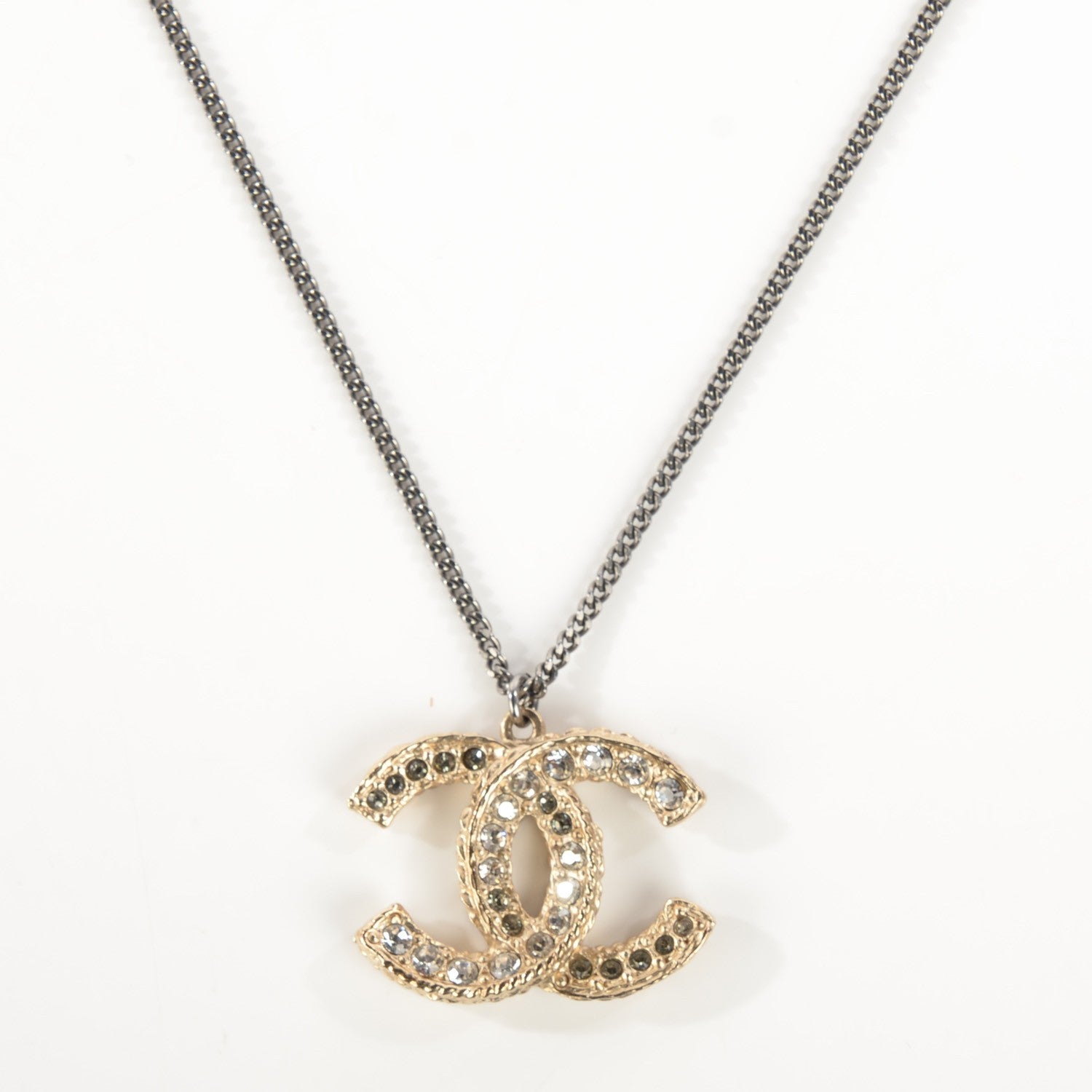 Chanel Crystal Timeless CC Necklace Gold 3 of 7