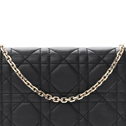 Christian Dior Lambskin Cannage Lady Dior Pouch Black 10 of 20