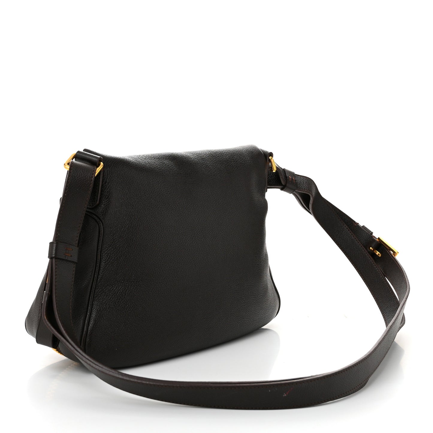 Grained Calfskin Medium Jennifer Crossbody Bag Brown