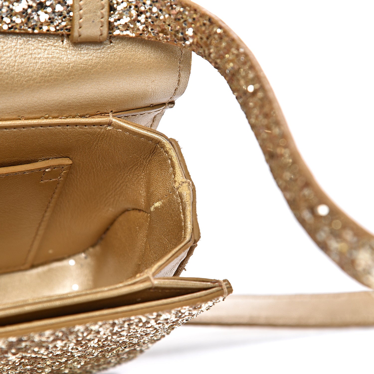 Saint Laurent Glitter Small Lulu Bunny Satchel Gold Silver 6 of 12