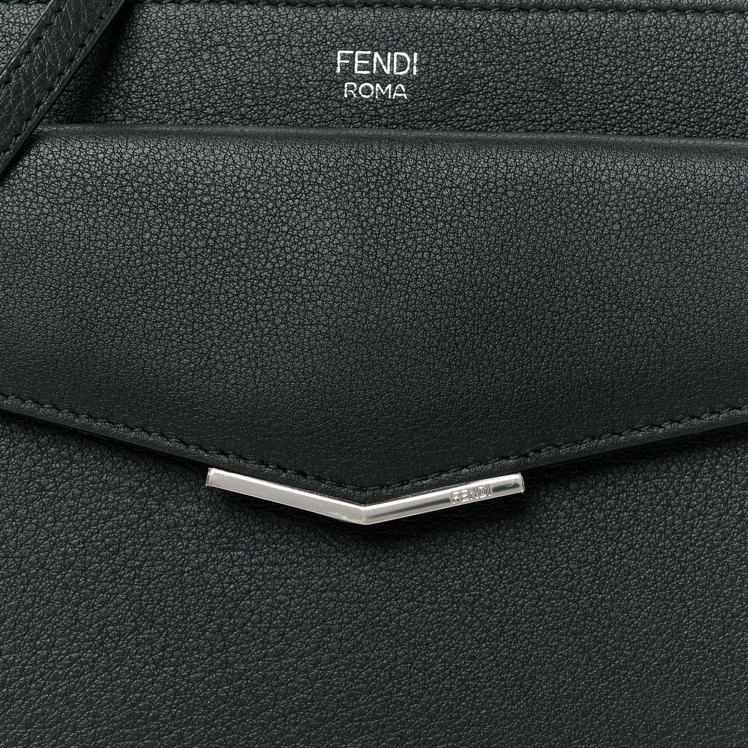 Fendi Vitello Dolce Studded Mini 2Jours Pouch Black Multicolor 8 of 10