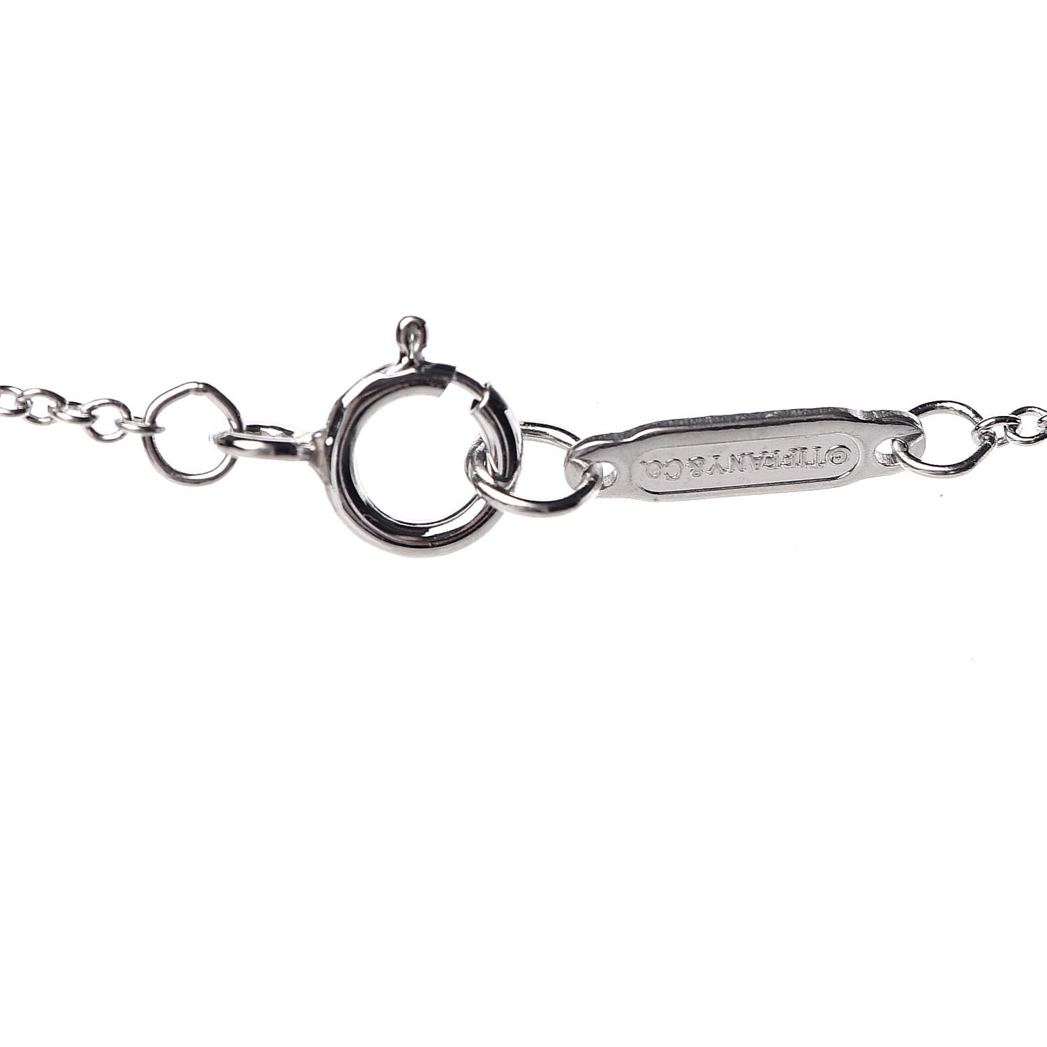 Tiffany Platinum Diamond Round Lock Pendant Necklace 5 of 5