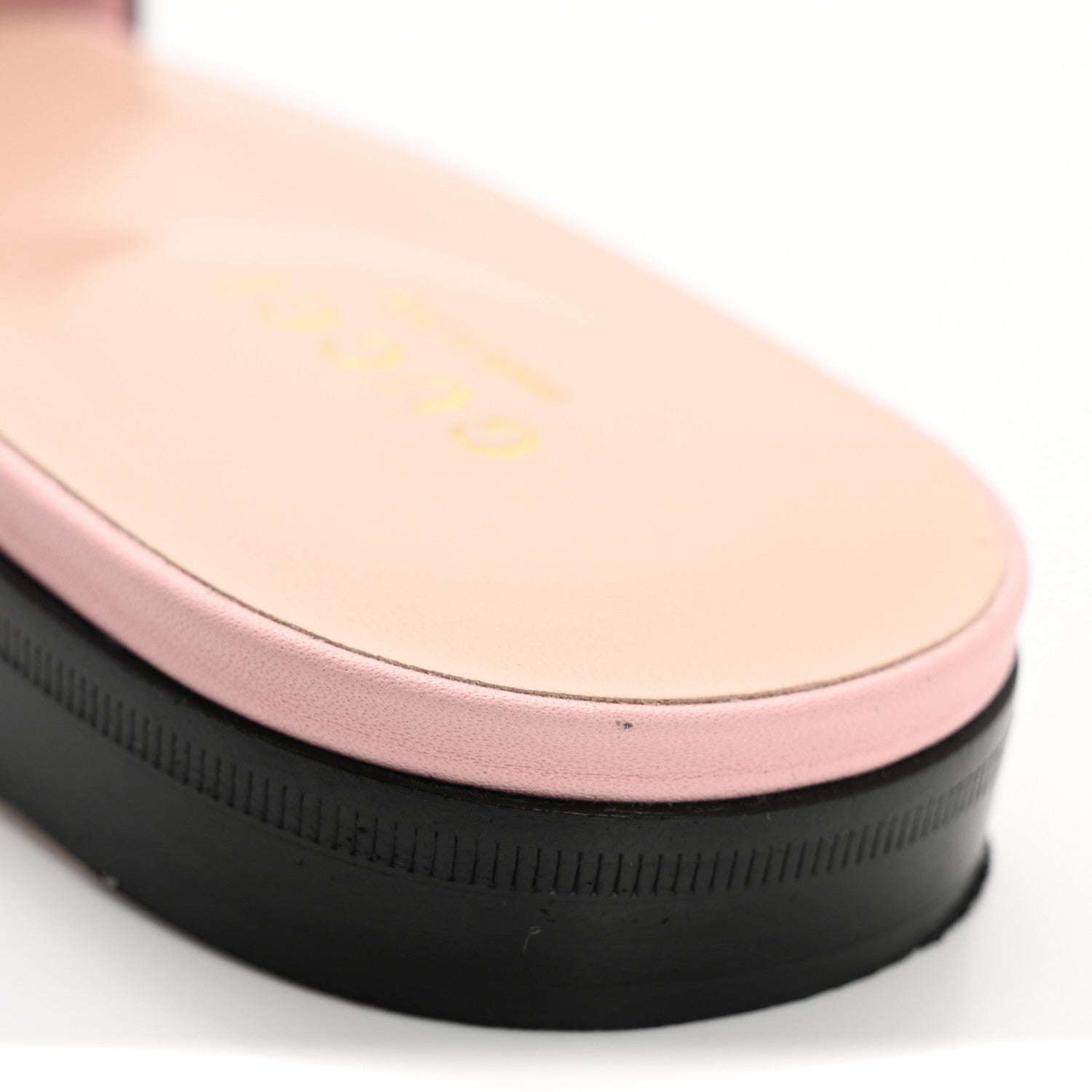 Gucci Cosmos Softy Calfskin Interlocking G Cut Out Slide Sandals 37.5 Candy Cotton 12 of 15