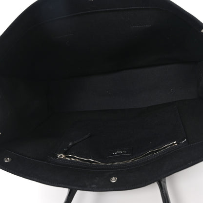 Saint Laurent Linen Calfskin Rive Gauche Tote Black 5 of 13