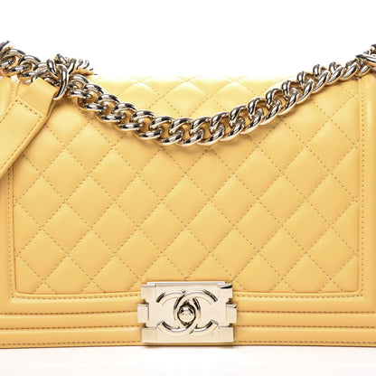 Chanel Calfskin Quilted Medium Boy Flap Yellow 9 of 9