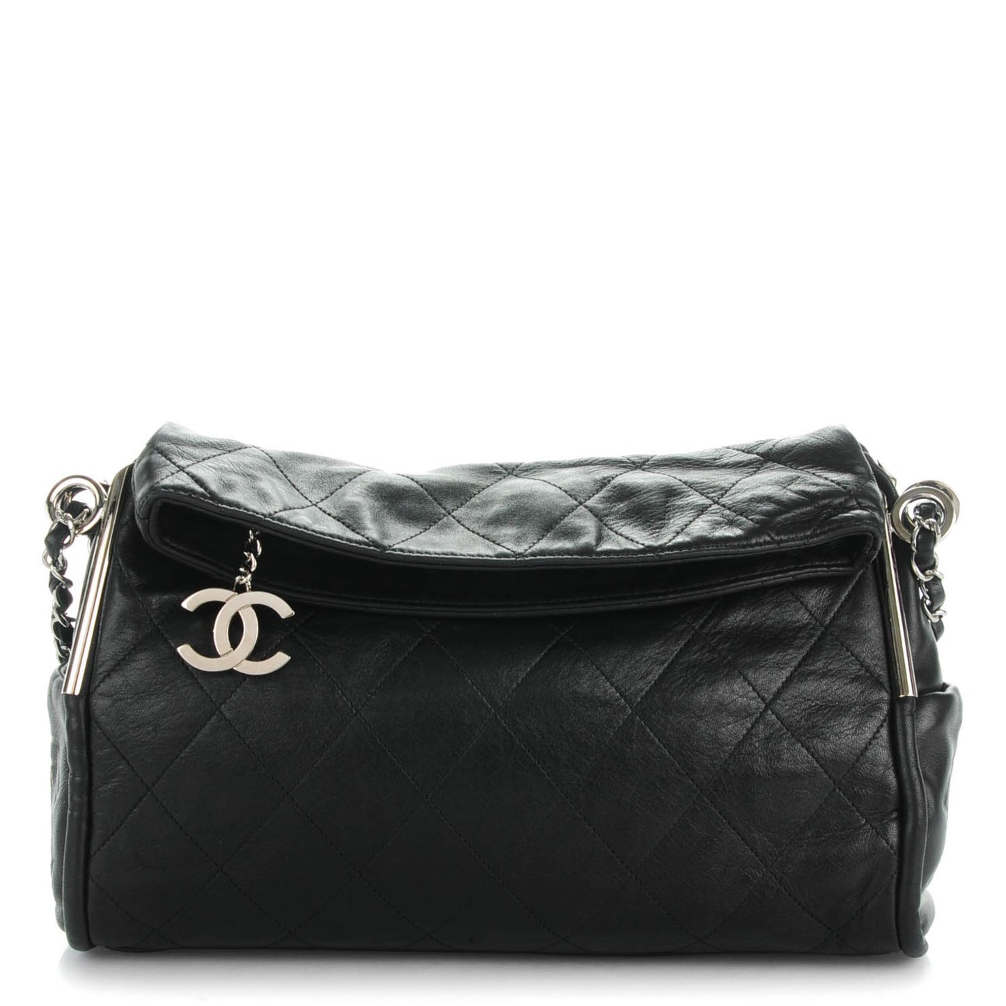 Lambskin Stitched Medium Ultimate Soft Tote Black