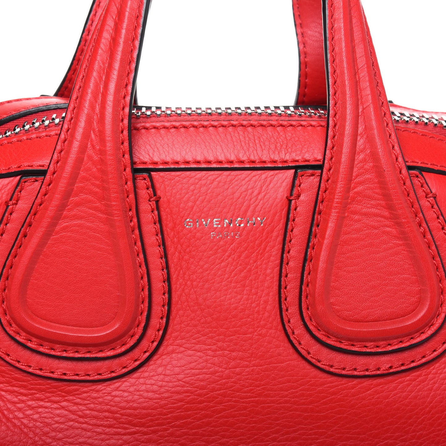 Pebbled Calfskin Small Nightingale Red