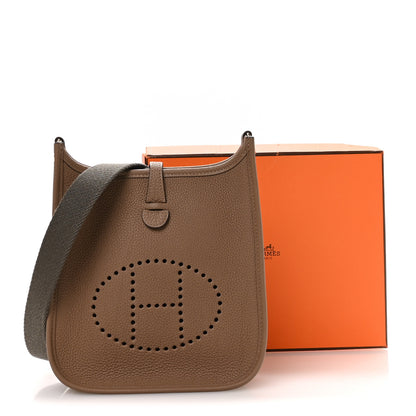 Hermes Taurillon Clemence Amazone Evelyne TPM Beige De Weimar Gris Etain 10 of 10