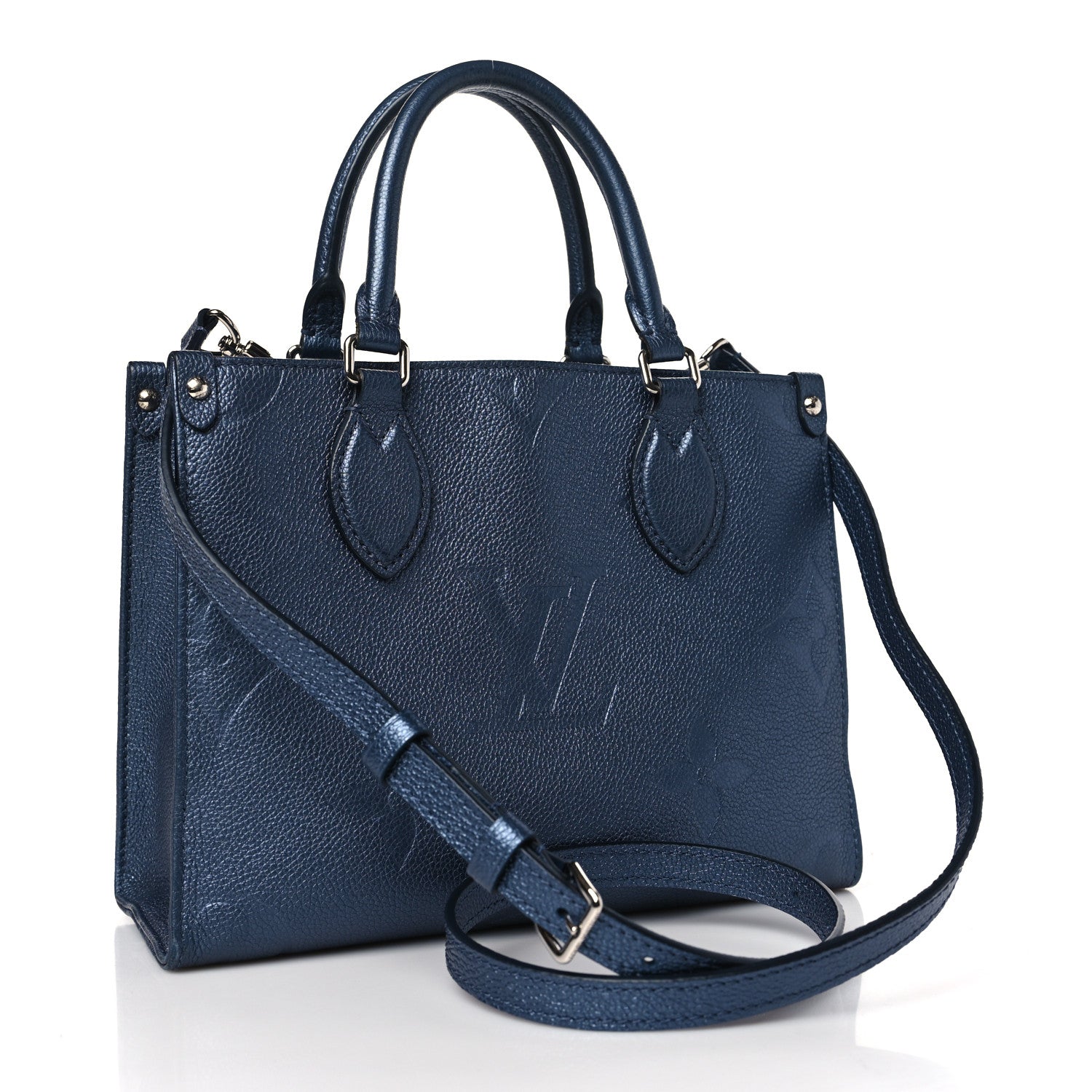 Louis Vuitton Metallic Empreinte Monogram Giant Onthego PM Navy Nacre 3 of 9