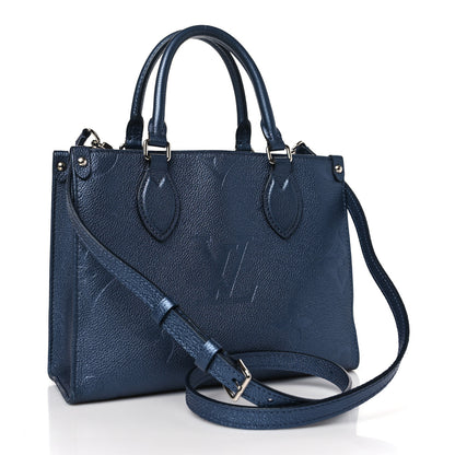Louis Vuitton Metallic Empreinte Monogram Giant Onthego PM Navy Nacre 3 of 9