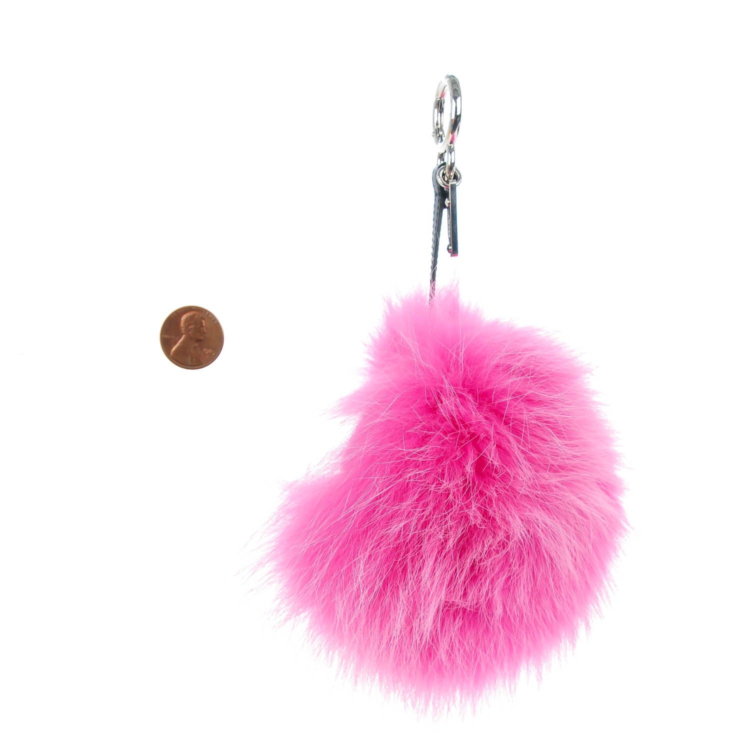 Fendi Fox Fur Shearling Crystal Tria Monster Bag Bug Charm Bubblegum 2 of 5