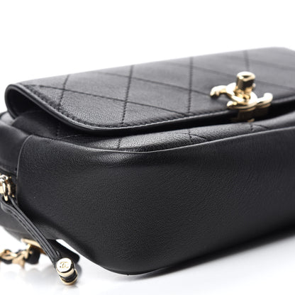Chanel Calfskin Stitched Casual Trip Waist Bag Black 6 of 11
