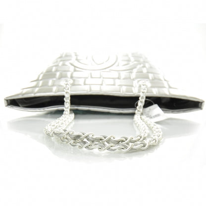 Chanel Vinyl Quilted Large Frozen Tote Silver 4 of 11