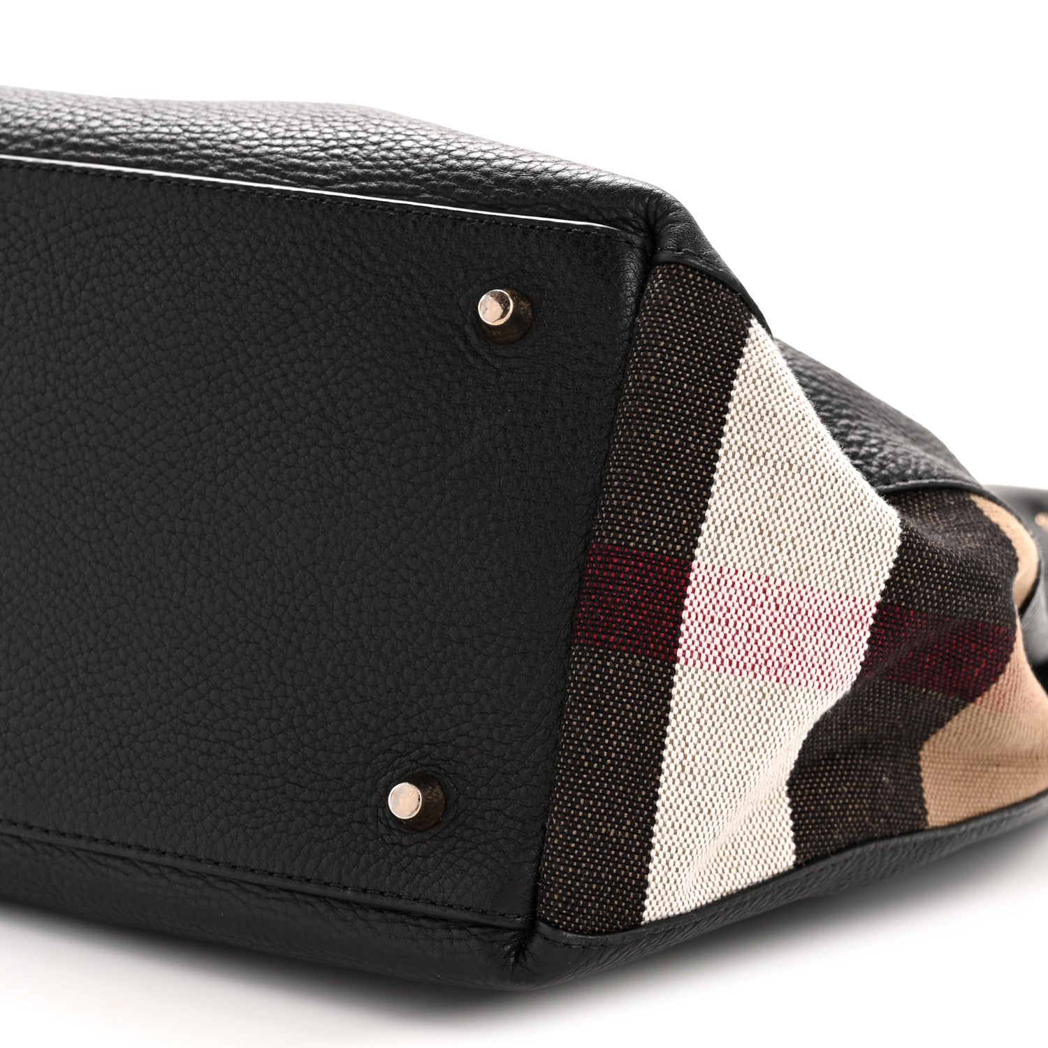 Burberry Grainy Calfskin House Check Medium Maidstone Black 11 of 14