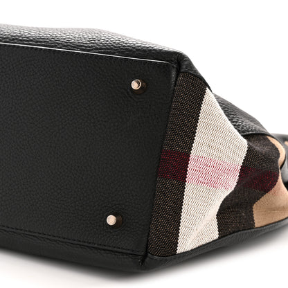 Burberry Grainy Calfskin House Check Medium Maidstone Black 11 of 14