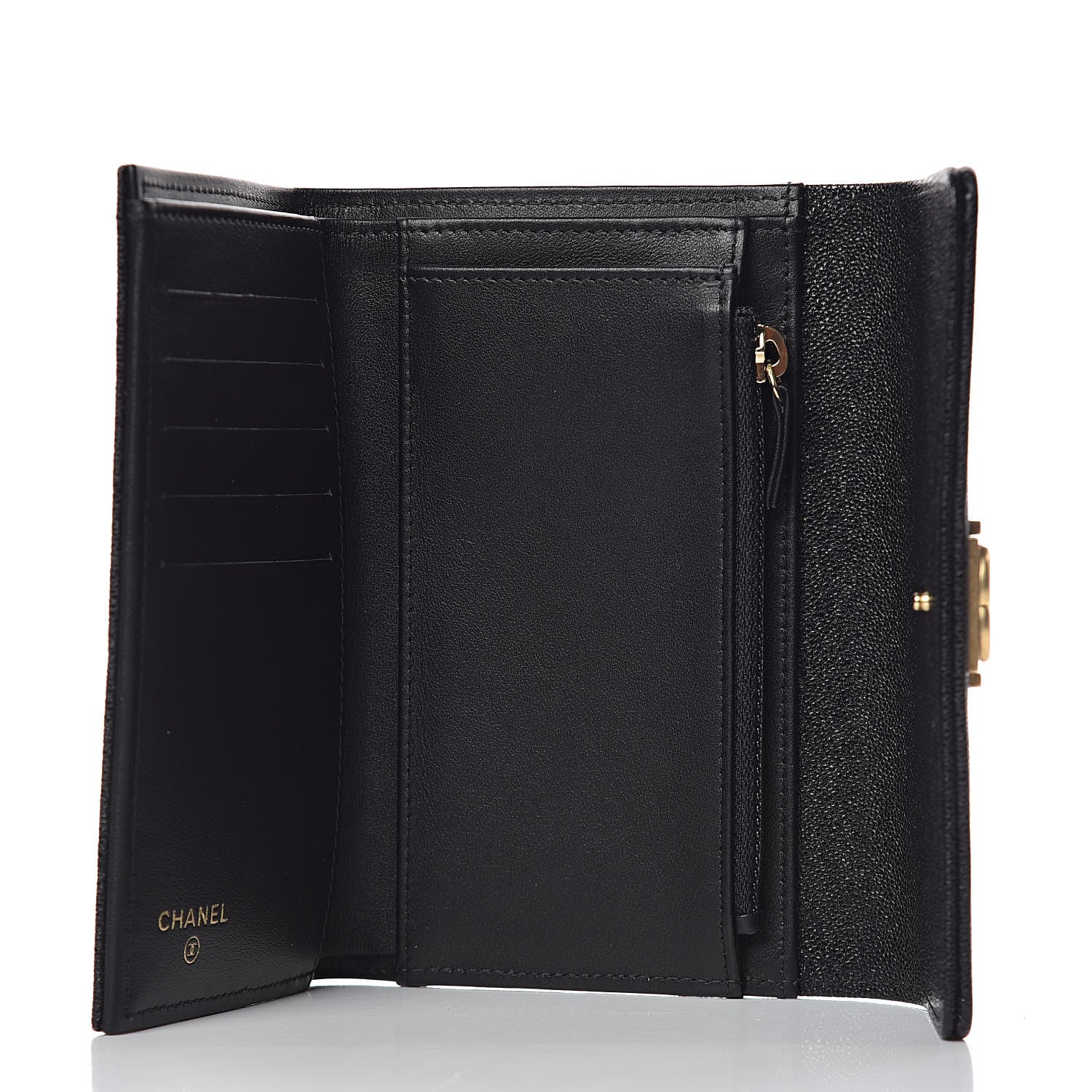 Chanel Caviar Quilted Medium Boy Flap Wallet Black 5 of 9