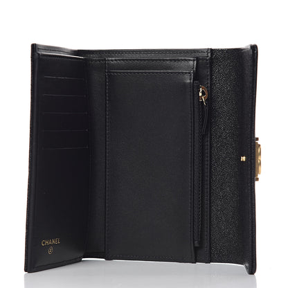 Chanel Caviar Quilted Medium Boy Flap Wallet Black 5 of 9