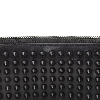 Christian Louboutin Calfskin Panettone Spiked Zip Around Wallet Black 8 of 10