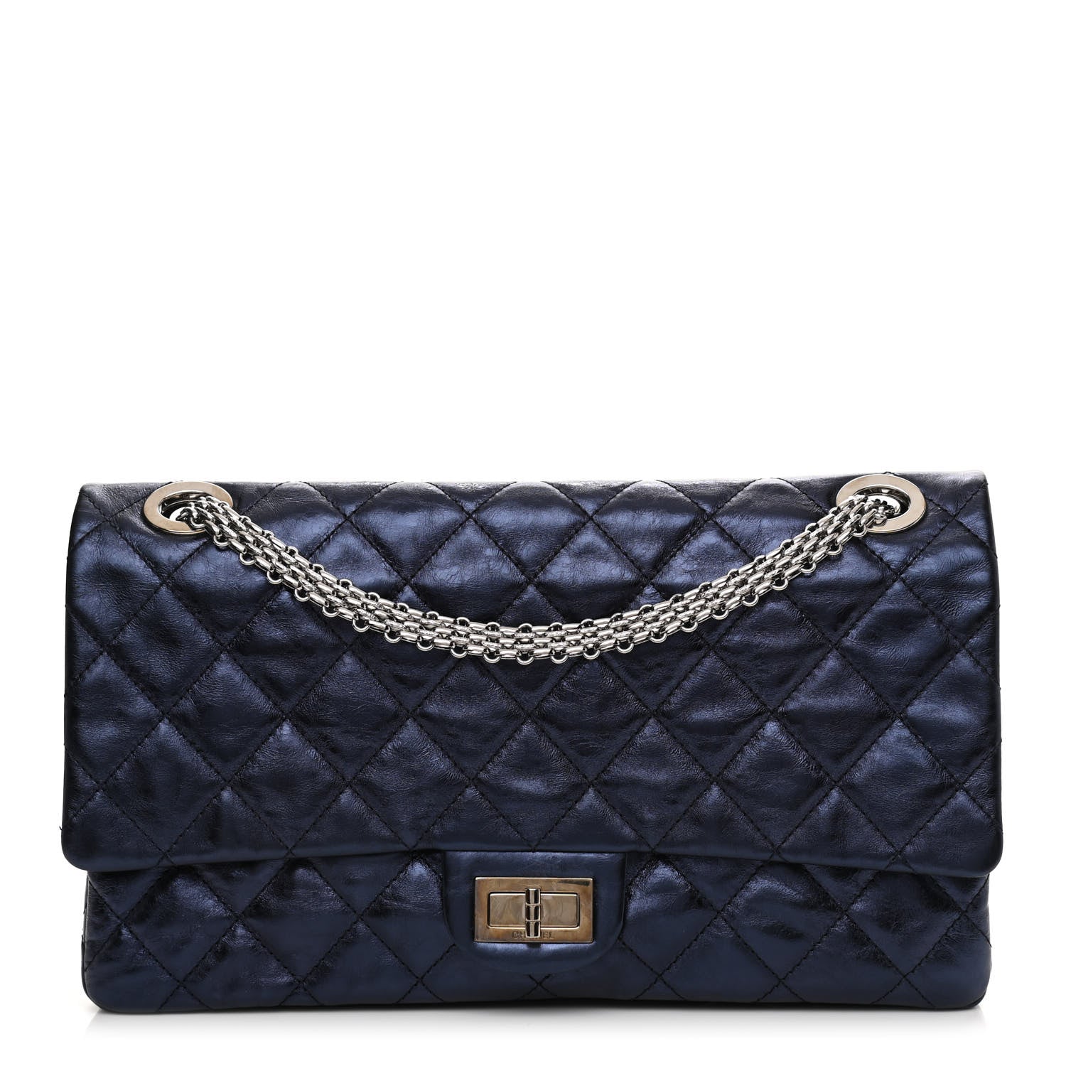 Chanel Aged Calfskin Quilted 2.55 Reissue 228 Flap Blue 1 of 12