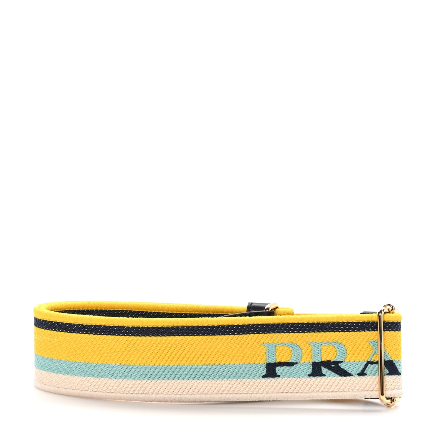 Canvas Calfskin Logo Shoulder Strap Yellow Blue