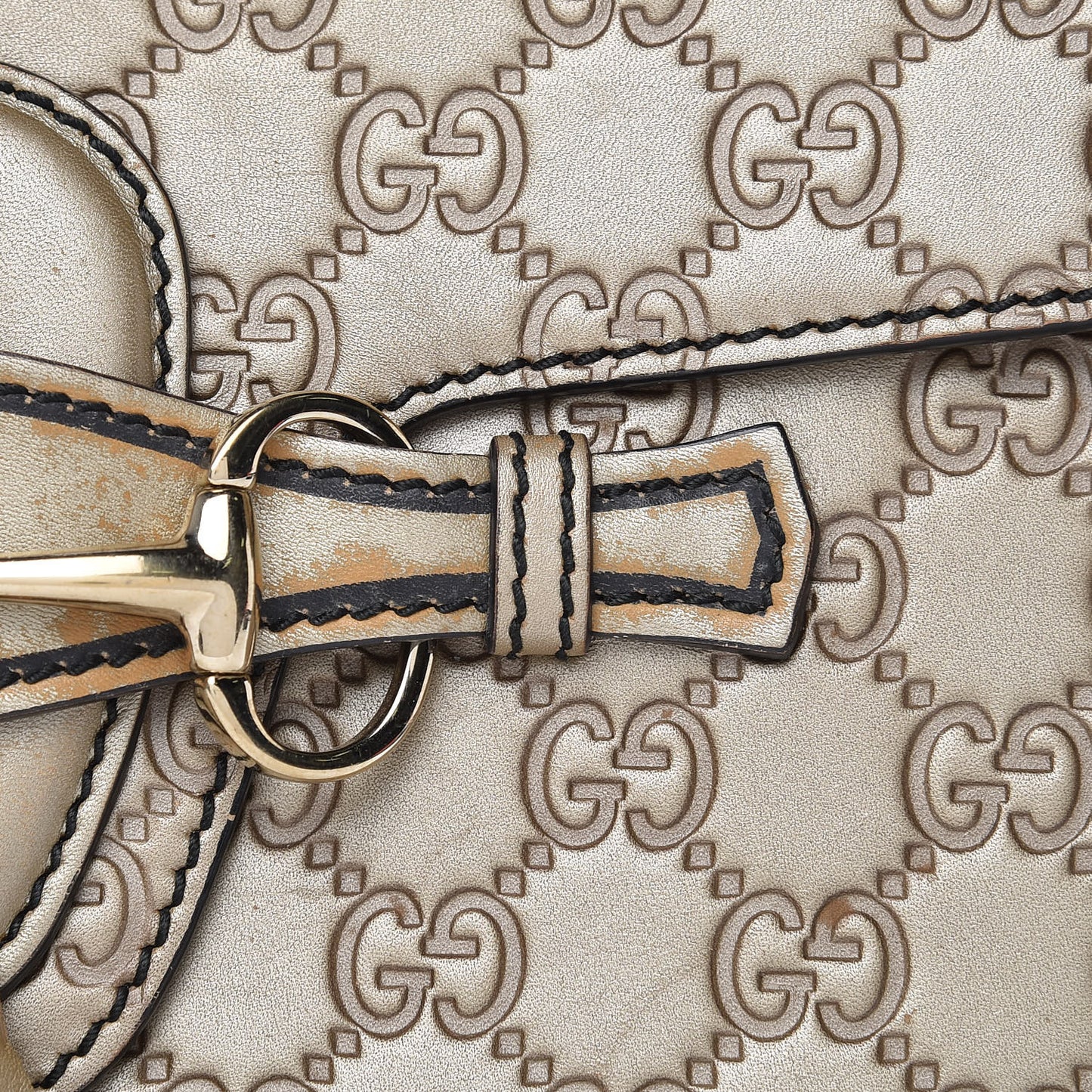 GG Shine Guccissima Medium Emily Chain Shoulder Bag Gold