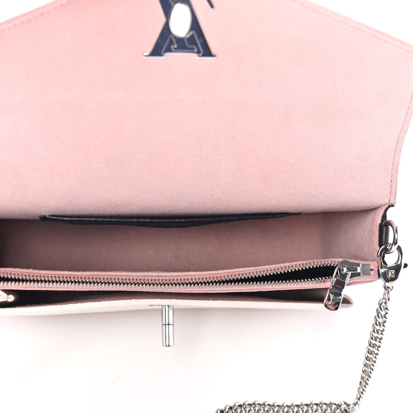 Calfskin My Lockme Chain Pochette Rose Ballet White