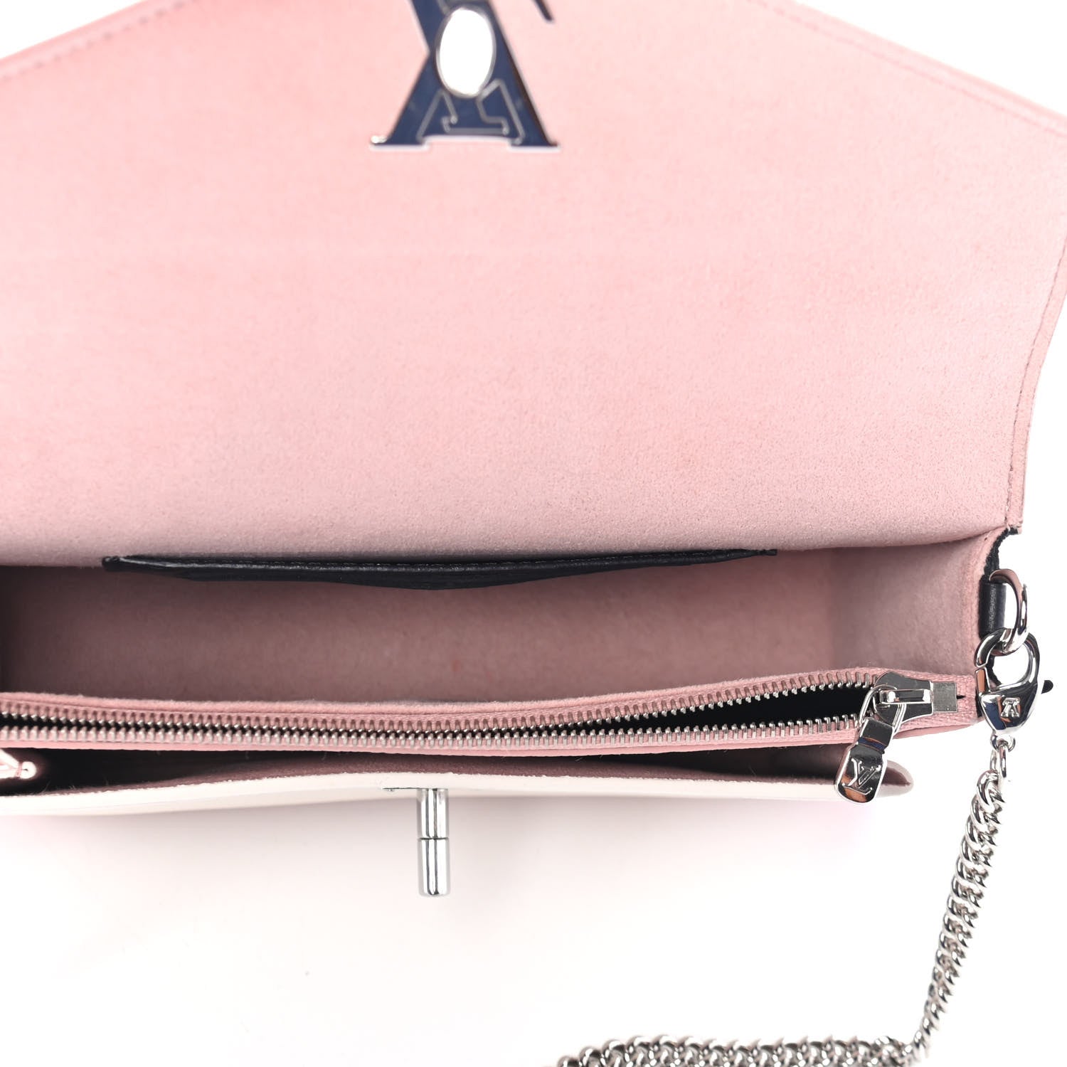 Louis Vuitton Calfskin My Lockme Chain Pochette Rose Ballet White 4 of 4