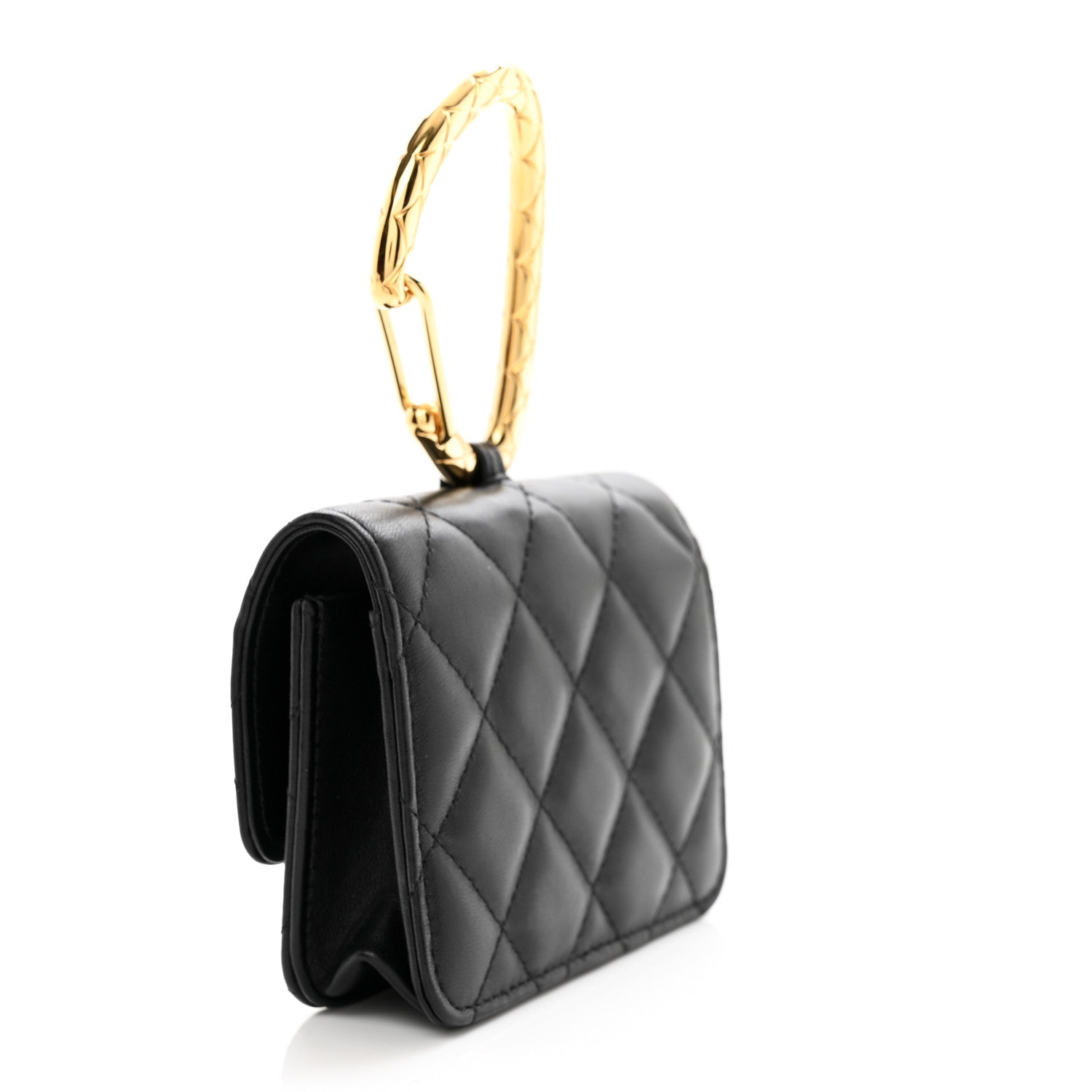 Chanel Lambskin Quilted CC Hook Card Holder Black 3 of 8