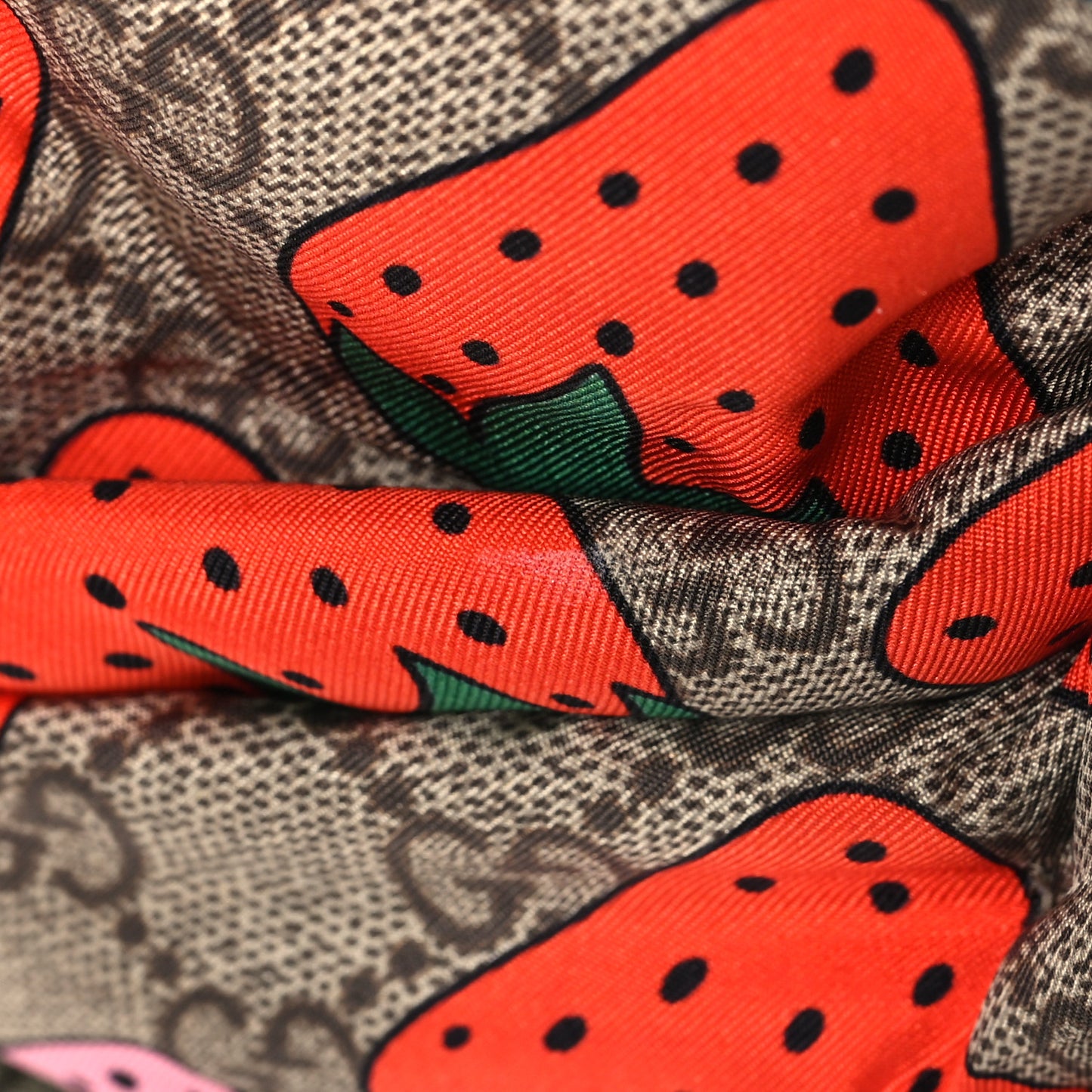 Silk Monogram Strawberry Print Headband M