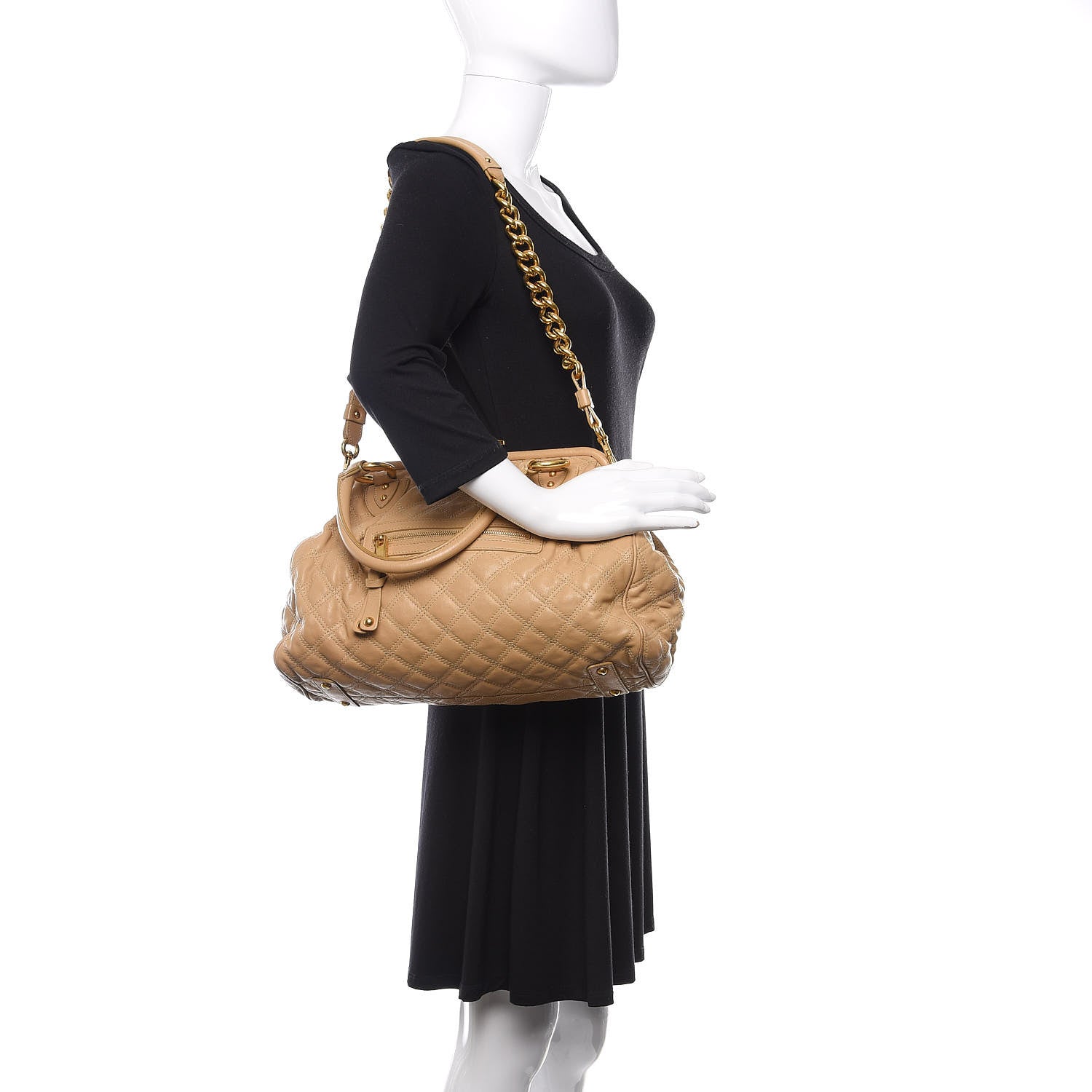 Marc Jacobs Calfskin Quilted Stam Camel 4 of 20